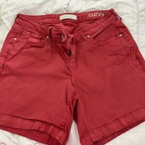Curvy Red Women's Bermuda Shorts